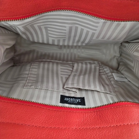 Kate Spade Saturday Red Leather Top Handle Satchel Crossbody Bag Purse - Picture 2 of 6